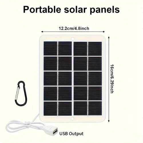 1pc Usb Panneau Solaire Pliable Portable Flexible Petit Étanche 5v Panneaux Solaires Pliants Cellules Pour Chargeur De Batterie De Téléphone Portable-Noir 3w
