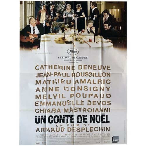 Un Conte De Noël -Véritable Affiche De Cinéma Pliée-Format 120x160 Cm -De Arnaud Desplechin Avec Catherine Deneuve, Jean-Paul Roussillon,  Chiara Mastroianni, Mathieu Amalric, Emmanuelle Devos - 2008