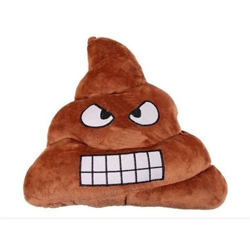 Coussin Crotte Émoticône En Colère Oreiller Énervé Poo Caca