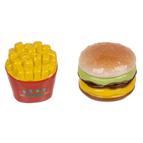 Salière Et Poivrière Hamburger Et Frites Sel Et Poivre Cuisine