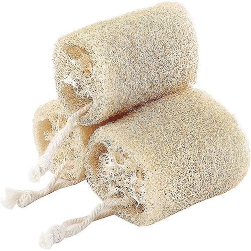 Éponge De Luffa Naturelle, 3 Pièces, Exfoliante Pour Le Corps, Exfoliante Durable Avec Bain Égyptien, Obtenez Un Nettoyage, Ne Vous Contentez Pas D'étaler Du Savon Pour Le Visage Et Le Dos, Écologique Multicolore