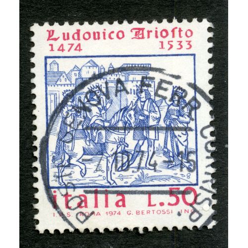 Timbre Oblitéré Ludovico Ariosto 1474-1833, Italia L.50, 1974