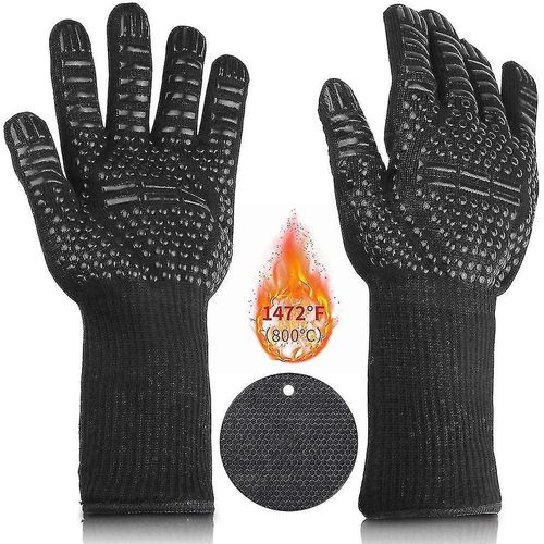 Gant Chauffant, Gant De Four Livré Avec Un Coussin En Silicone, Gants De Barbecue, Gant De Four, Gant De Four Antidérapant Jusqu'à 1472f/800c Certifié En407, Gant Résistant À La Chaleur