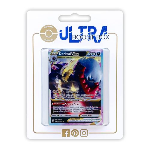 Darkrai Vstar 99 189 Full Art - Ultraboost X Epée Et Bouclier 10 Astres Radieux - Coffret De 10 Cartes Pokémon Françaises