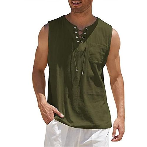 Chemise Gilet Homme Vert Foncé Xl