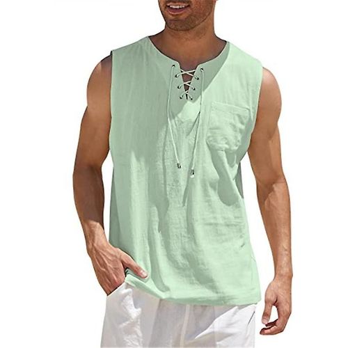 Chemise Gilet Pour Hommes Vert 3xl