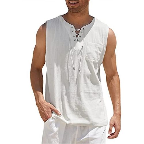 Chemise Gilet Pour Hommes Blanc 2xl