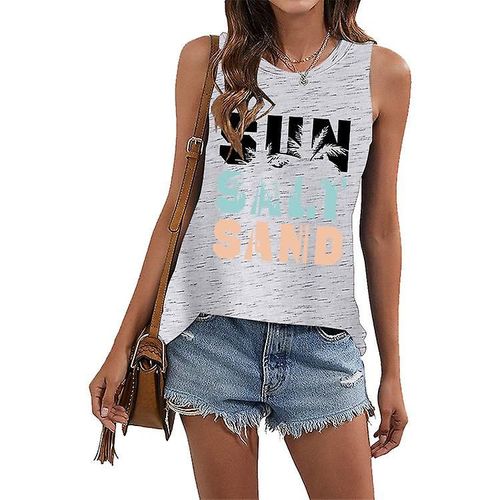 Gilet Ample Sans Manches Gris Blanc Xl
