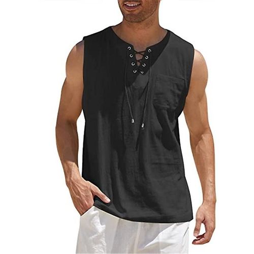 Chemise Gilet Pour Hommes Noir S
