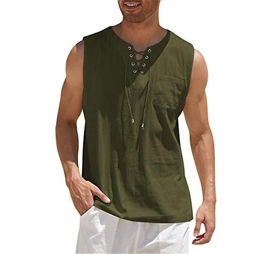 Chemise Gilet Pour Hommes Vert Foncé 4xl