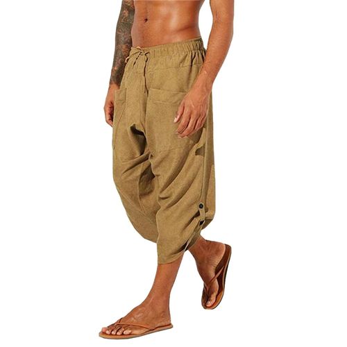 Pantalon Ample Décontracté Pour Hommes L Kaki
