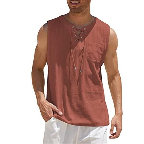 Chemise Gilet Pour Hommes Rouge 4xl