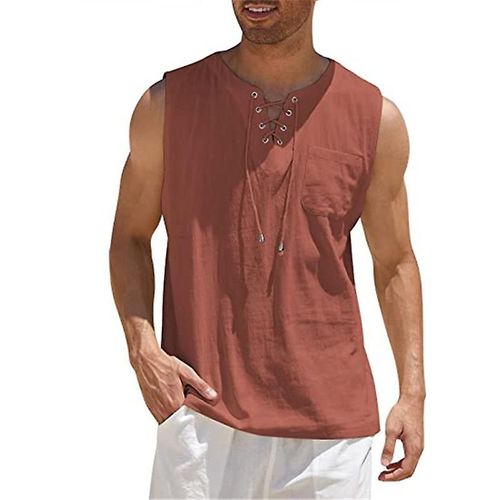 Chemise Gilet Pour Hommes Rouge 3xl