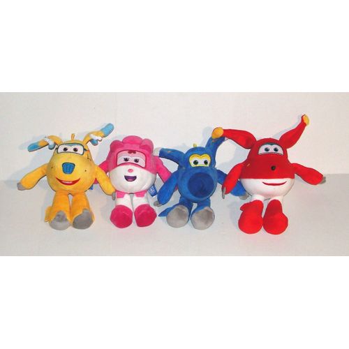 Peluche Super Wings Animation Lot 4 Peluche Super Heros Avion Helico