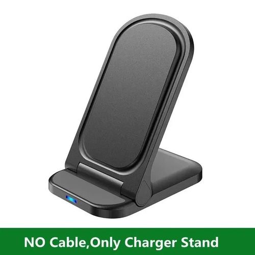 Support De Chargeur Sans Fil Pliable, Support De Chargeur De Téléphone De Bureau, Station De Charge Rapide À Induction Pour Iphone Samsung Xiaomi-Pas De Câble Noir
