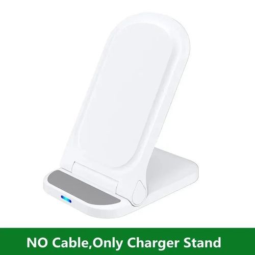 Support De Chargeur Sans Fil Pliable, Support De Chargeur De Téléphone De Bureau, Station De Charge Rapide À Induction Pour Iphone Samsung Xiaomi-Pas De Câble Blanc