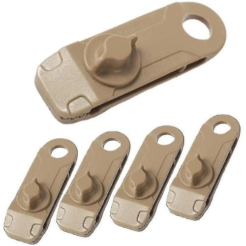 Clip De Tente Velcro Réutilisable Pour Bâche, Camping En Plein Air, Corde À Vent, Accessoires De Tente (5 Pièces, Kaki)