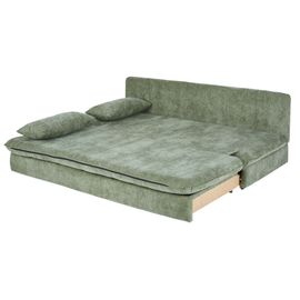 Canapé Convertible 2/3 Places En Tissu Recyclé Vert Kaki