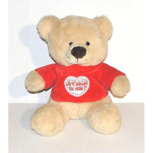 Peluche Ours Beige Jemini Je T Aime Tu Sais