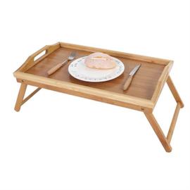 Table de Petit Déjeuner Pliable en Bambou - Pieds Réglables