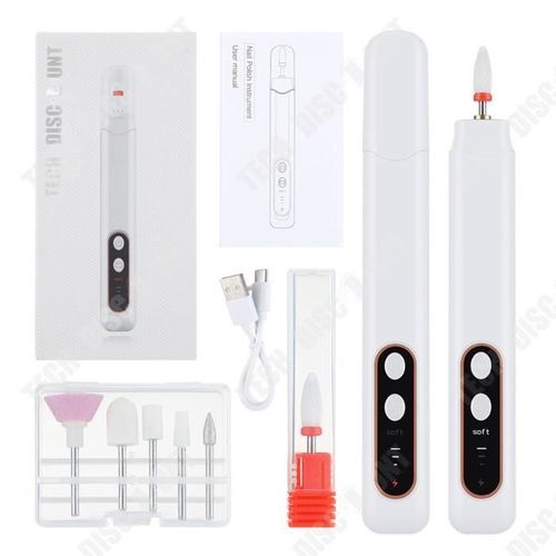 Td® Ensemble De Polisseur À Ongles Électrique Polissoir À Ongles Portable Ponceuse À Ongles Exfoliante Dissolvant À Ongles Multicolore