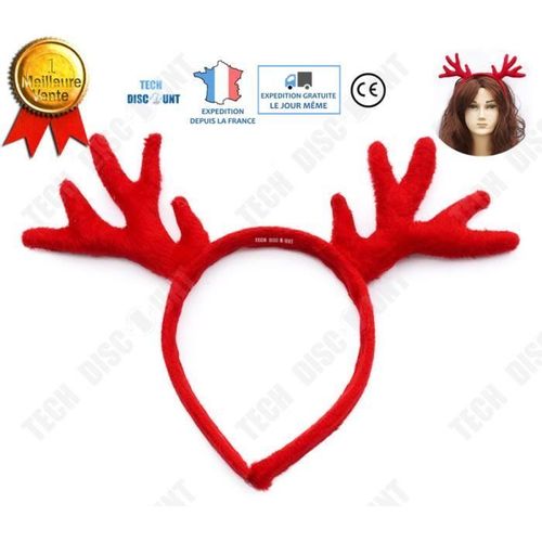 Td® Serre Tete Renne Cerf Deguisement Oreilles Noel Femme Fille Homme Bebe Garçon Bandeau Chapeau Costume Cosplay Unisex Accessoire