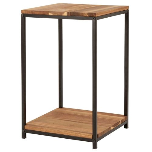 Bout De Canapé En Bois D'acacia Et Métal Noir