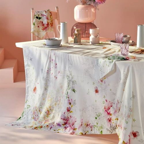 Nappe Lavé Métis Lin & Coton Blanc 155x260 Cm