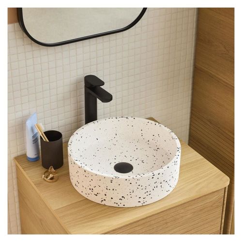 Vasque À Poser Ronde En Terrazzo 38cm