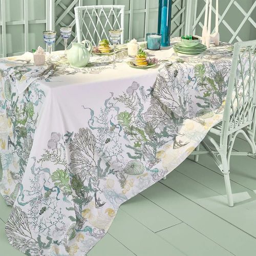 Nappe Carrée Lavé Métis Lin & Coton Blanc 155x155 Cm