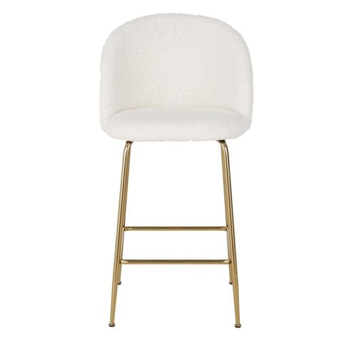Chaise Pour Îlot Central Bouclettes Blanches H65