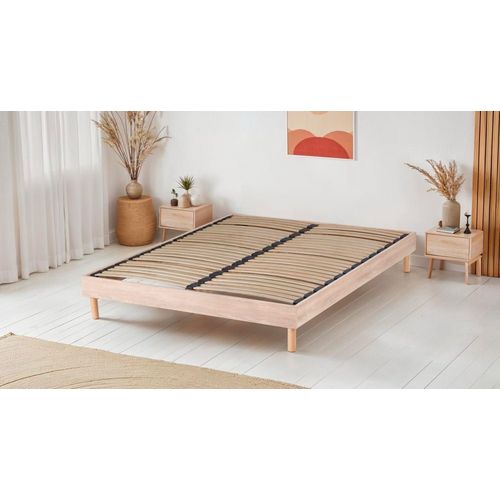 Sommier En Kit À Lattes En Kit Couleur Bois Naturel 90x200