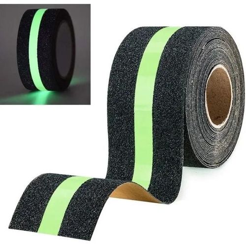 Ruban adhésif antidérapant avec Film Lumineux Brille dans Le Noir, Bande de sécurité pour escaliers échelles sols glissants , 10 m x 5 cm