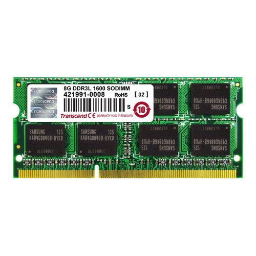 Transcend - DDR3L - module - 8 Go - SO DIMM 204 broches - 1600 MHz / PC3L-12800 - CL11 - 1.35 V - mémoire sans tampon - non ECC - pour HP Portable 14, 15, 17; ProBook 430 G1, 440 G0, 450 G0, 455...