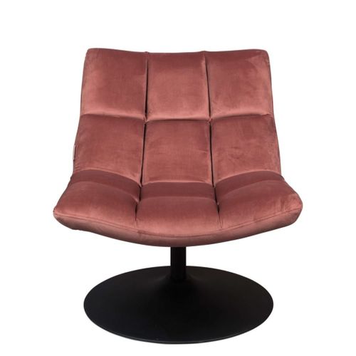 Fauteuil Pivotant En Velours Rose