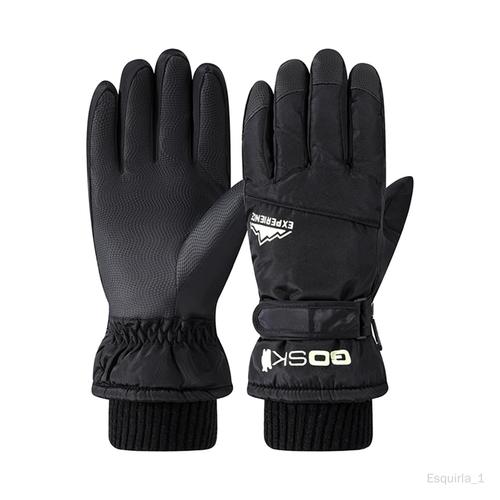 Gants D'hiver Gants De Neige Confortables Pour Le Patinage Vélo Femme Noire