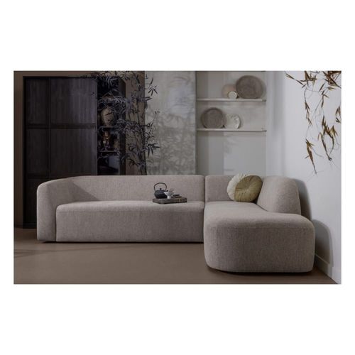 Canapé D'angle Droit En Tissu Naturel Moderne