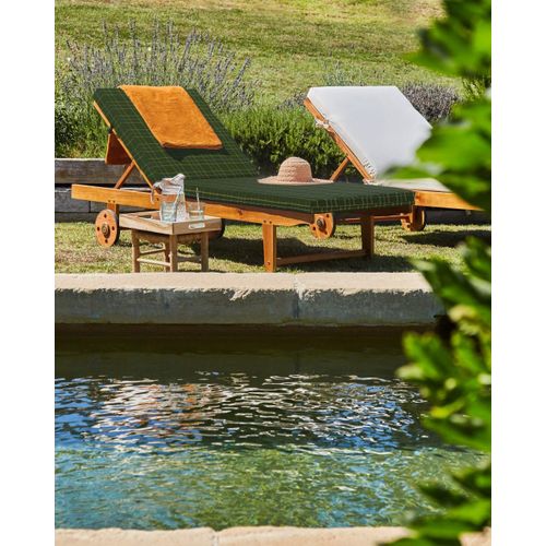 Coussin De Bain De Soleil À Carreaux Verts