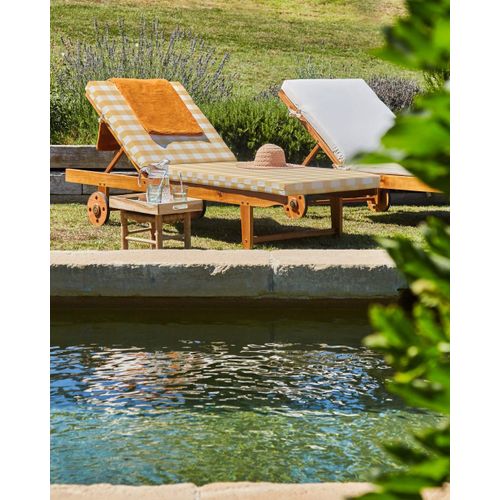 Coussin De Bain De Soleil À Carreaux Jaune/Blanc