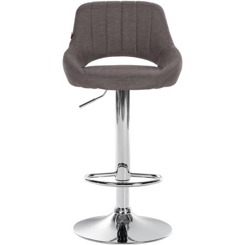 Tabouret De Bar En Tissu Ajustable Pivotant Tissu Gris Foncé