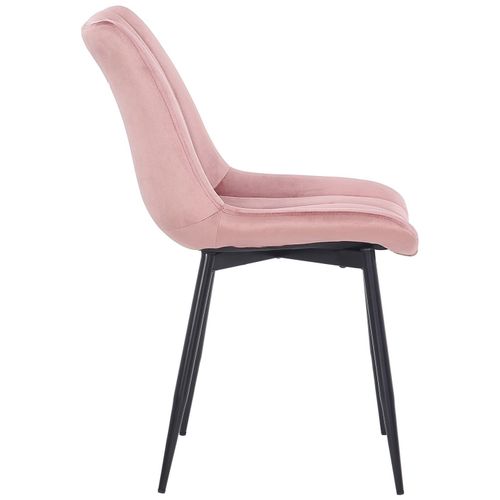 Chaise De Salle À Manger Avec Pieds Métal Assise En Velours Rose