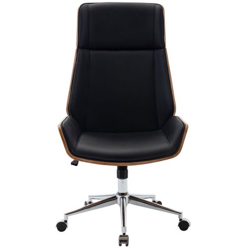 Chaise De Bureau Réglable En Similicuir Noyer / Noir