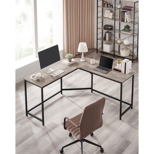 Bureau D'angle En L Effet Bois Noir