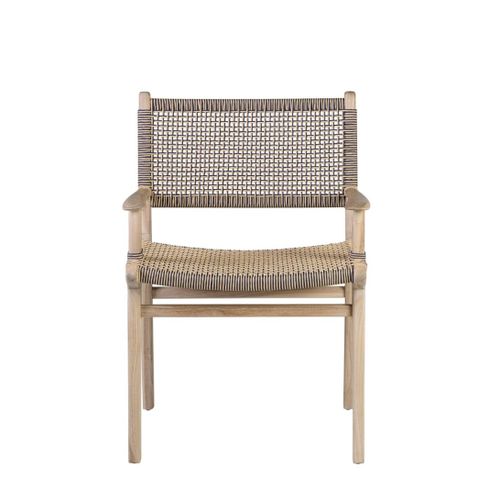 Fauteuil En Bois Beige Et Corde Bicolore