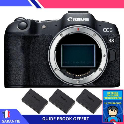 Canon EOS R8 + 3 Canon LP-E17 + Ebook ""Devenez Un Super Photographe"" - Appareil Photo Canon