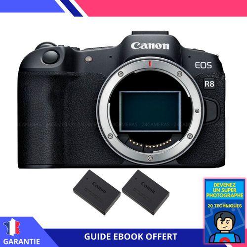 Canon EOS R8 + 2 Canon LP-E17 + Ebook ""Devenez Un Super Photographe"" - Appareil Photo Canon
