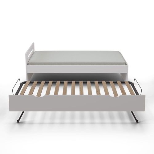Lit Gigogne Bois Massif Blanc 80x200 Cm