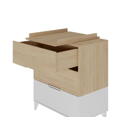 Commode À Langer 3 Tiroirs Blanc Et Bois
