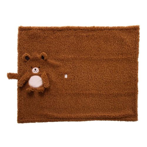 Plaid L'ourson 100x75 Cm Marron En Polyester