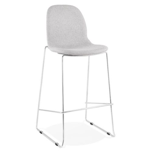 Paris Prix - Tabouret De Bar "Tanjan" 111cm Gris & Chromé